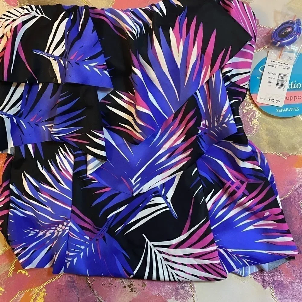 💥Swim solutions Botanical tankini top Size:14 & 10 - Picture 3 of 5